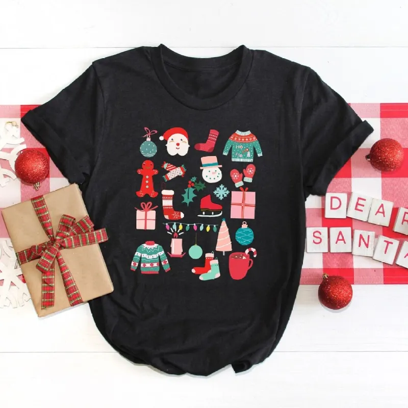 Boho Christmas Chart Short Sleeve Crewnneck Tee sold by Zulily