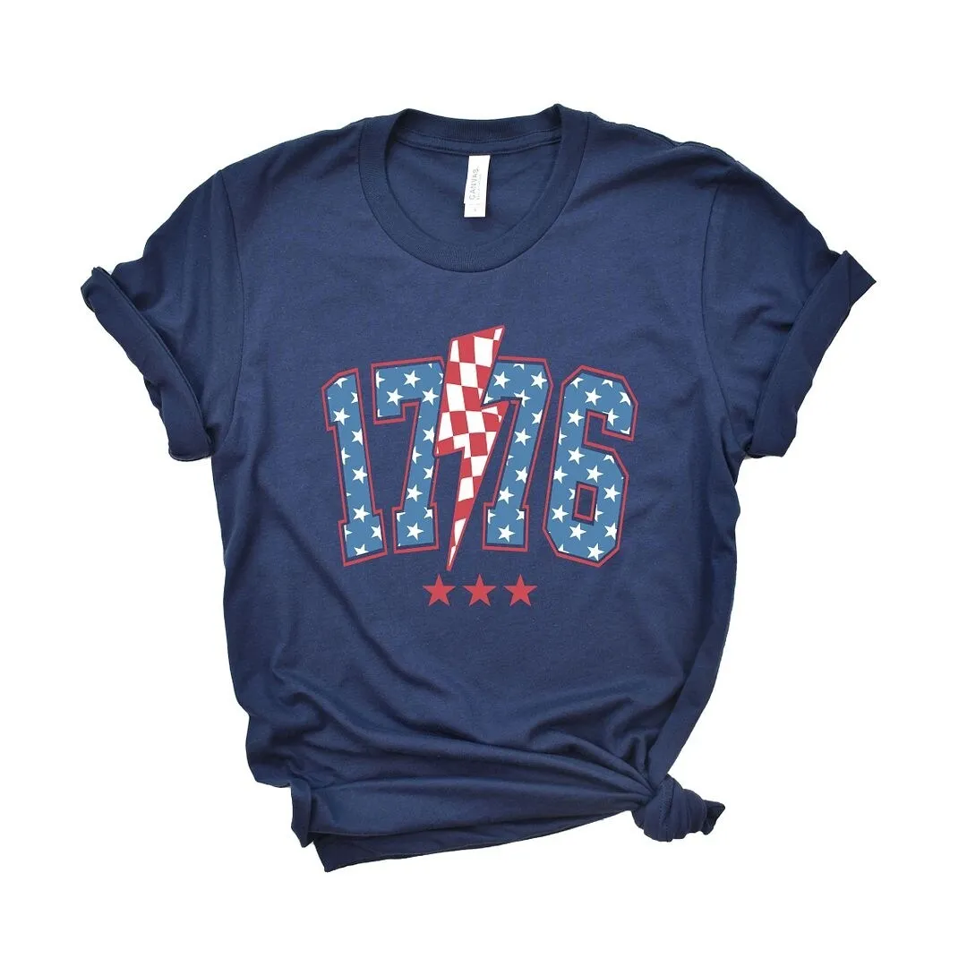 1776 Stars Lightning Bolt Short Sleeve Crewnneck Tee sold by Zulily product image thumbnail 2