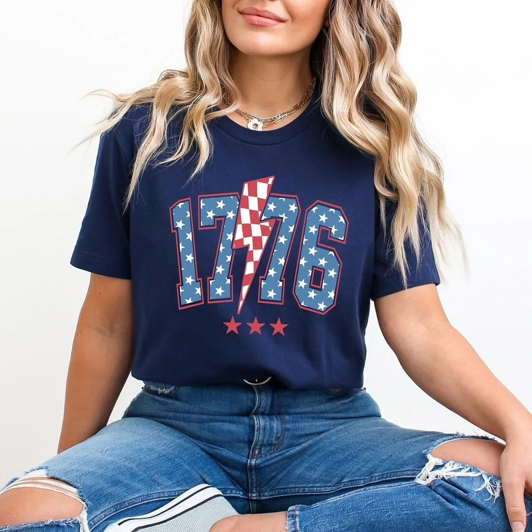 1776 Stars Lightning Bolt Short Sleeve Crewnneck Tee sold by Zulily product image thumbnail 3