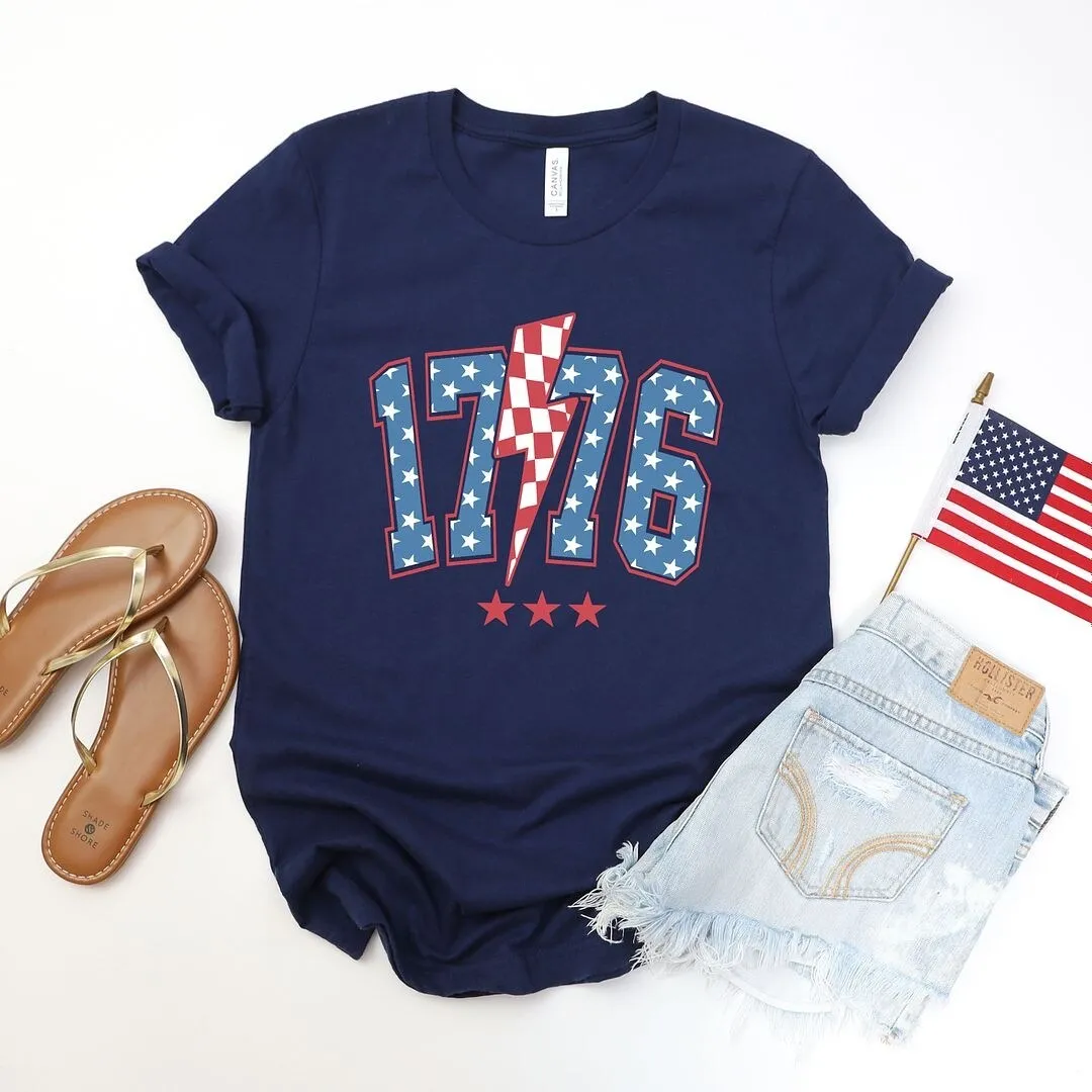 1776 Stars Lightning Bolt Short Sleeve Crewnneck Tee sold by Zulily