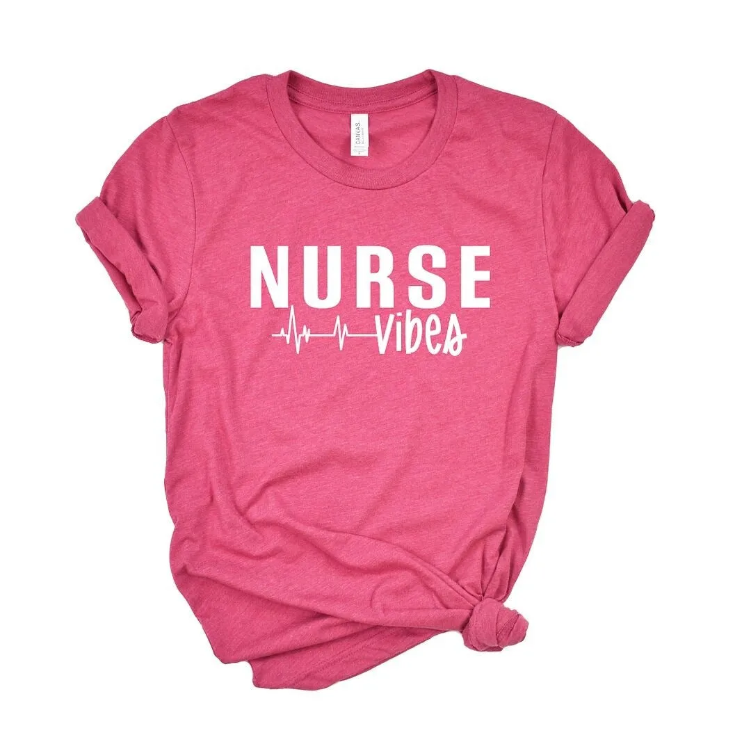 Nurse Vibes Heartbeat Short Sleeve Crewnneck Tee sold by Zulily product image thumbnail 2