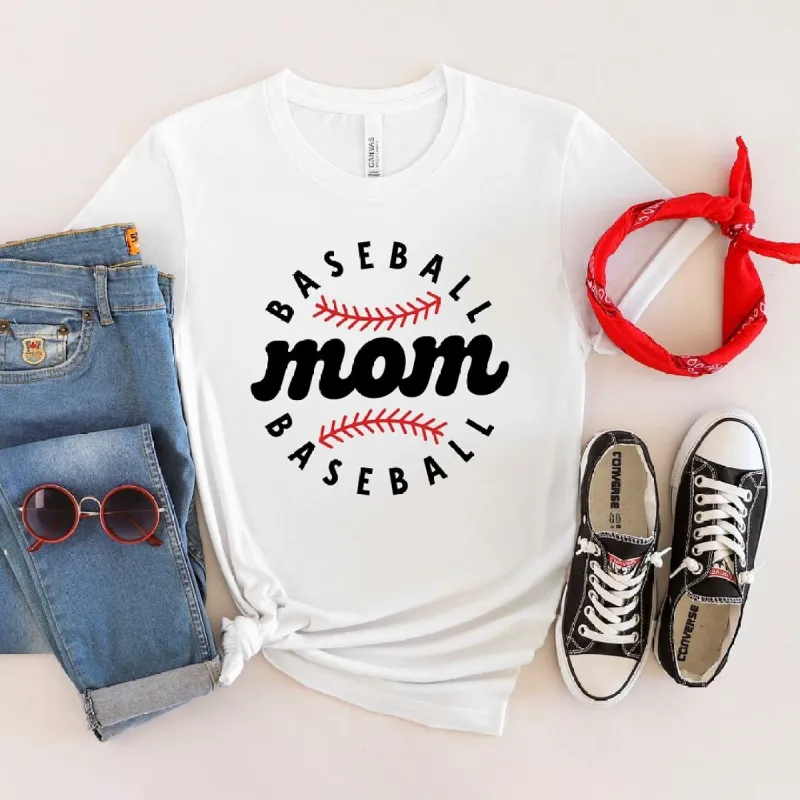 Baseball Mom Baseball Short Sleeve Crewnneck Tee sold by Zulily