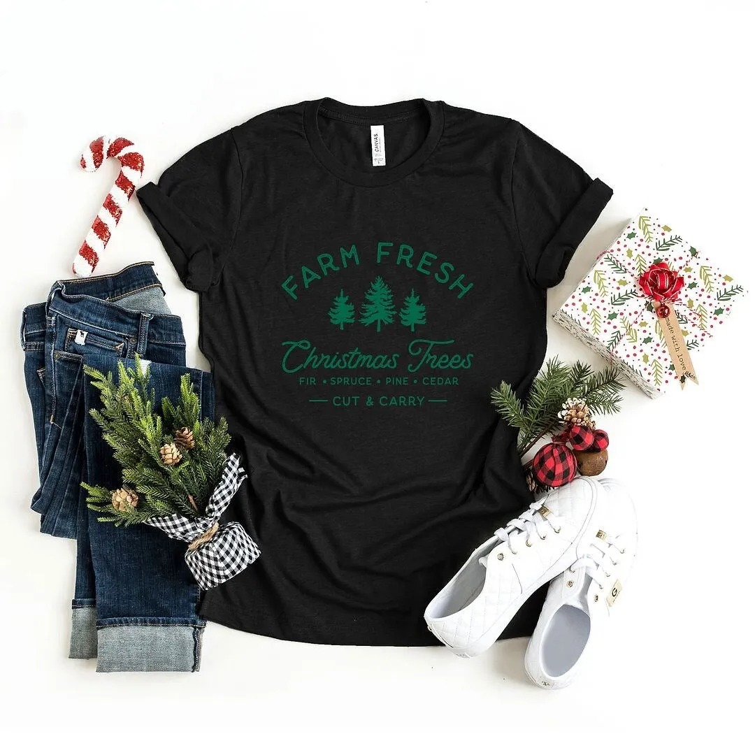 Farm Fresh Christmas Trees Short Sleeve Crewnneck Tee sold by Zulily