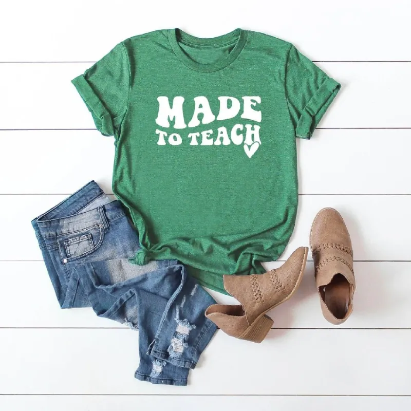 Made To Teach Wavy Heart Short Sleeve Tee sold by Zulily