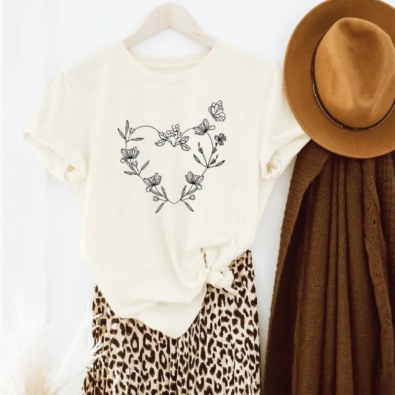 Butterfly and Floral Heart Short Sleeve Tee sold by Zulily
