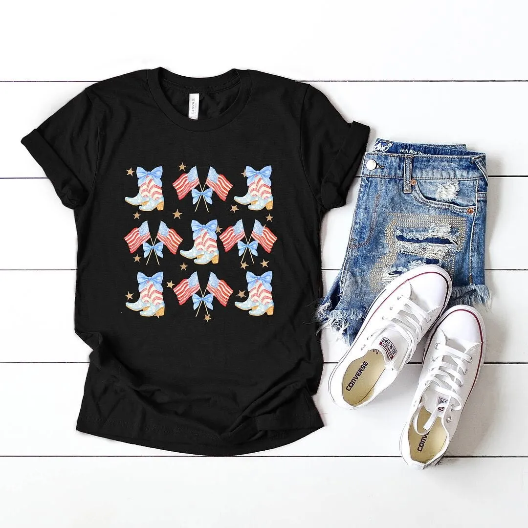 Coquette Patriotic Cowgirl Boots Short Sleeve Tee sold by Zulily