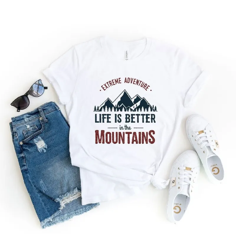 Life Is Better In The Mountains Colorful Short Sleeve Tee sold by Zulily