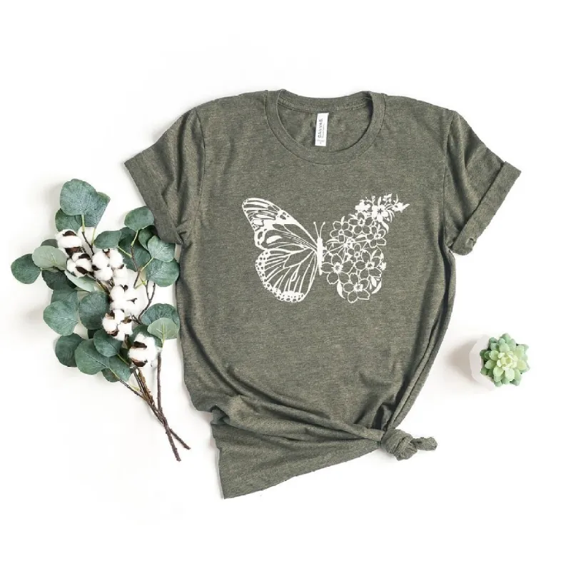 Butterfly and Flowers Short Sleeve Tee sold by Zulily