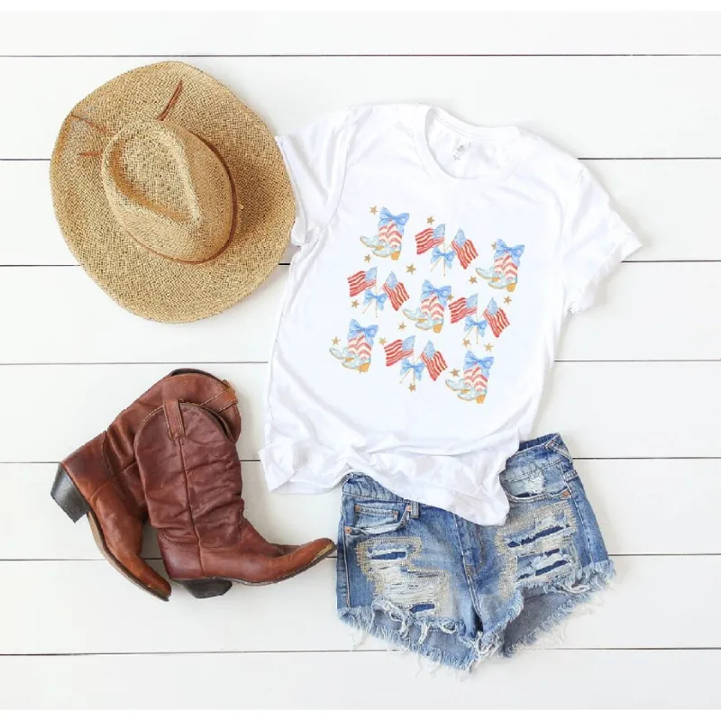 Coquette Patriotic Cowgirl Boots Short Sleeve Tee sold by Zulily
