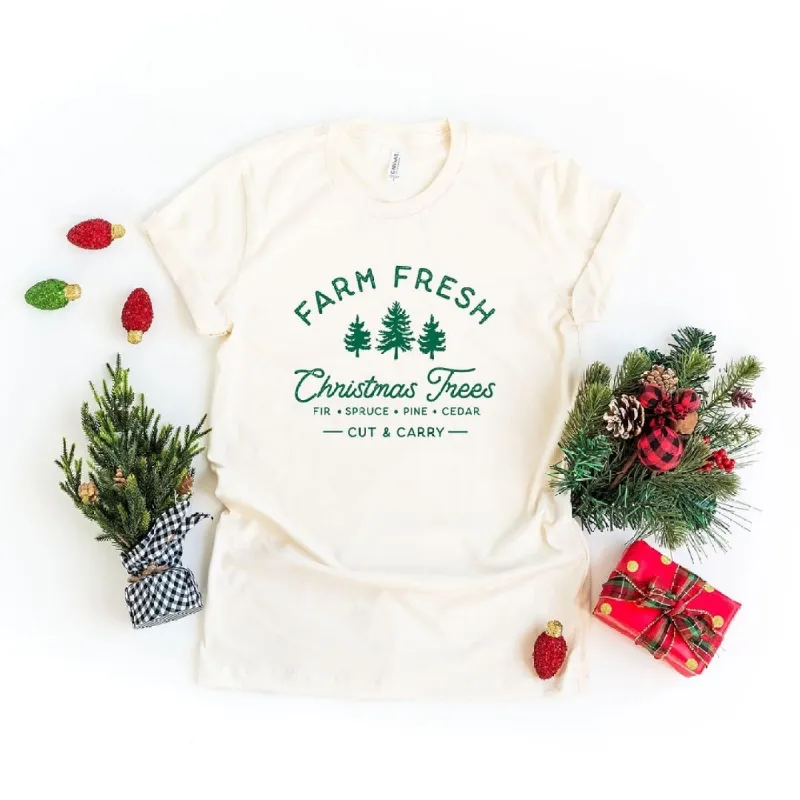 Farm Fresh Christmas Trees Short Sleeve Crewnneck Tee sold by Zulily