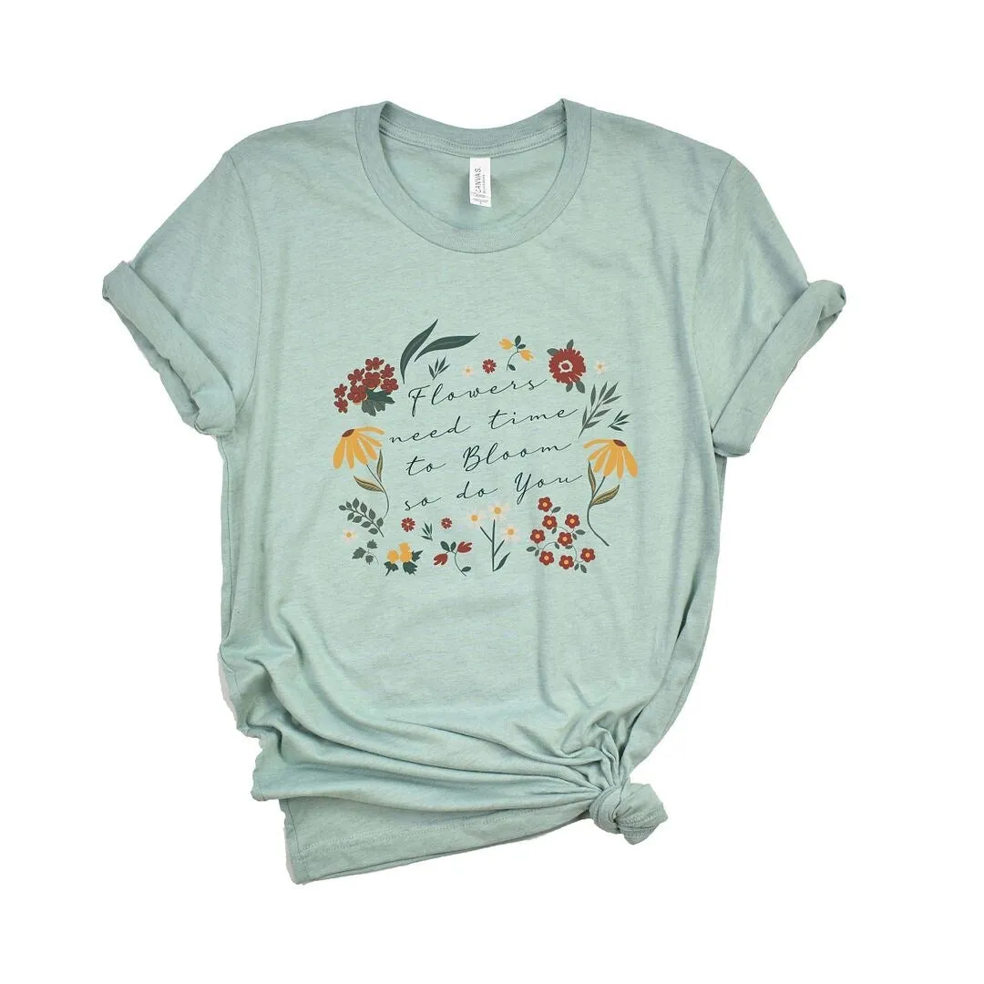 Flowers Need Time To Bloom Short Sleeve Tee sold by Zulily product image thumbnail 2