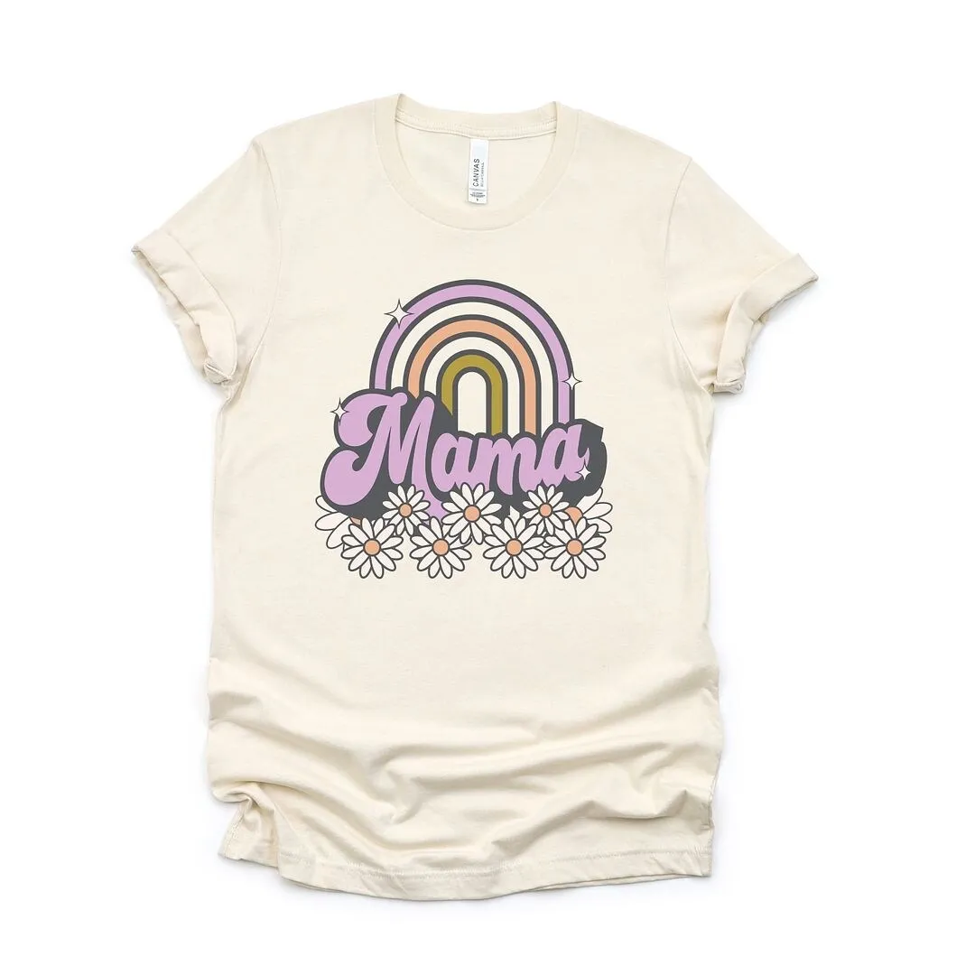 Mama Rainbow Flowers Short Sleeve Crewnneck Tee sold by Zulily product image thumbnail 2