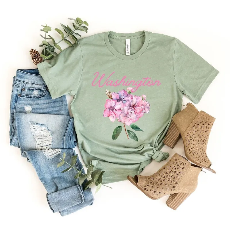 Washington Flower Colorful Short Sleeve Tee sold by Zulily
