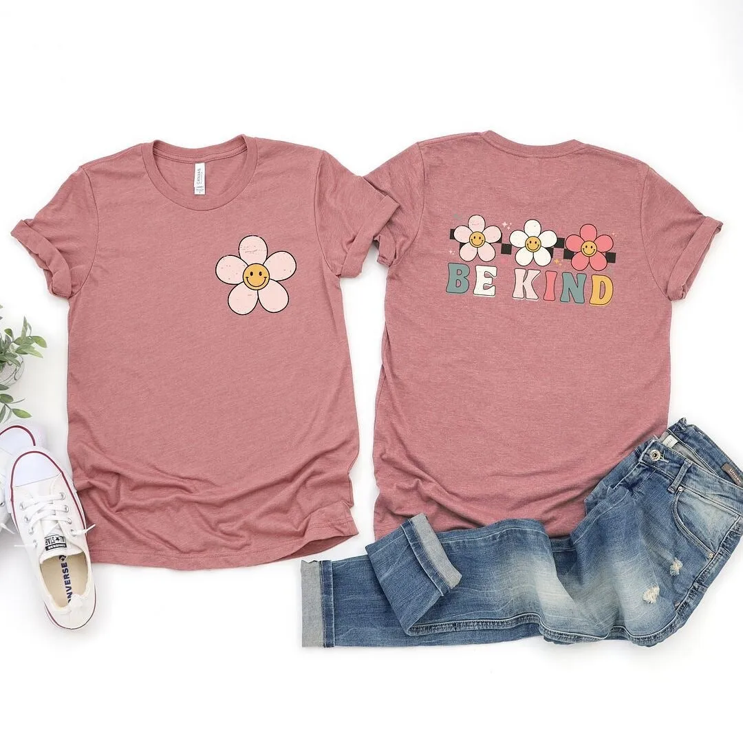 Be Kind Checkered Flowers Short Sleeve Tee sold by Zulily product image thumbnail 4