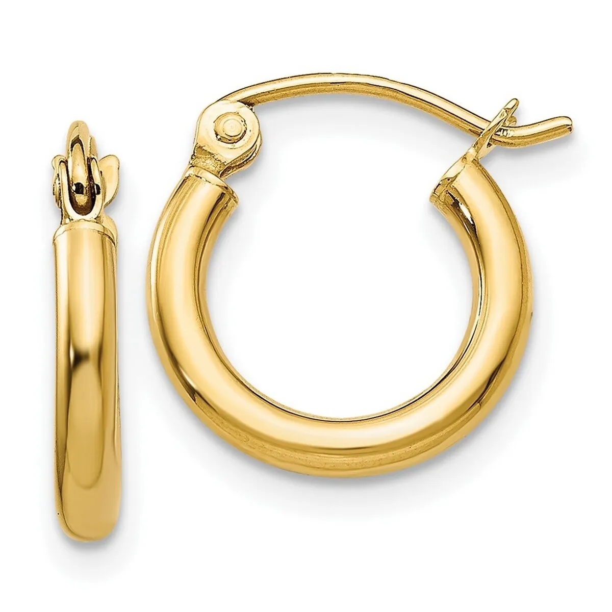 Curata Solid 10k Yellow Gold 2x12mm Polished Classic Tube Hoop Earrings sold by Zulily