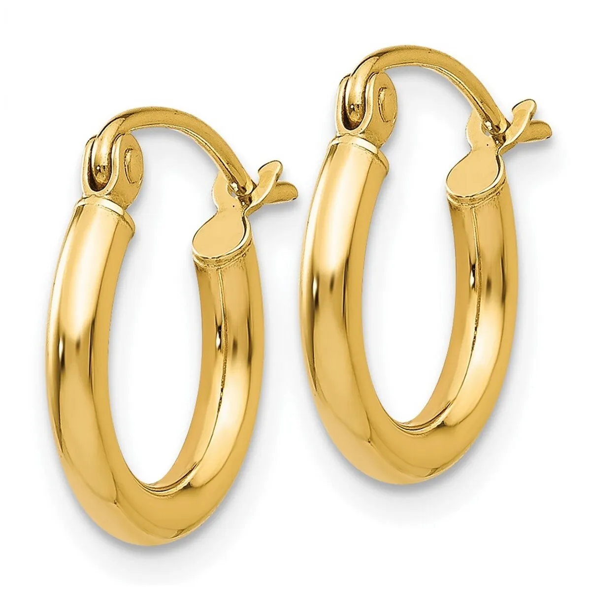 Curata Solid 10k Yellow Gold 2x12mm Polished Classic Tube Hoop Earrings sold by Zulily product image thumbnail 3