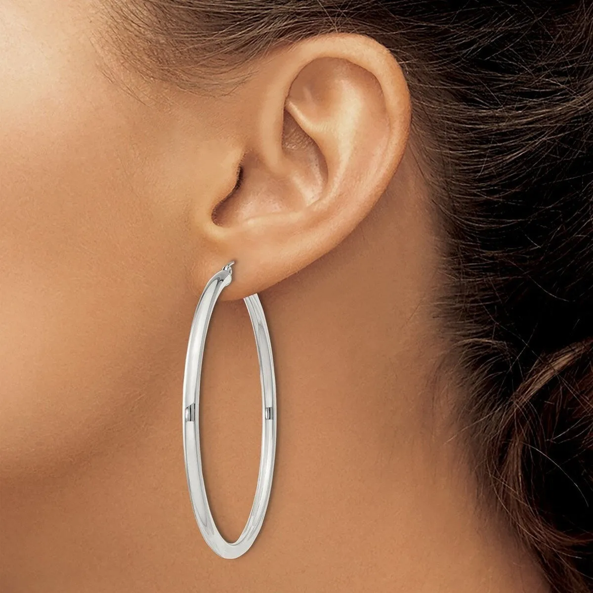Curata 925 Sterling Silver 55x57mm Round Hoop Earrings sold by Zulily product image thumbnail 4