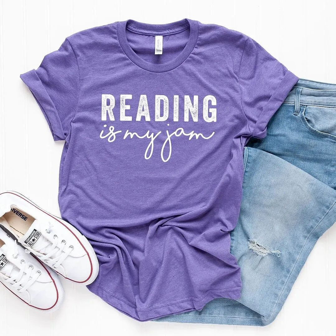 Reading Is My Jam Short Sleeve Crewnneck Tee sold by Zulily