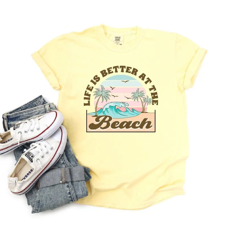 Better At The Beach Wave Garment Dyed Tee sold by Zulily