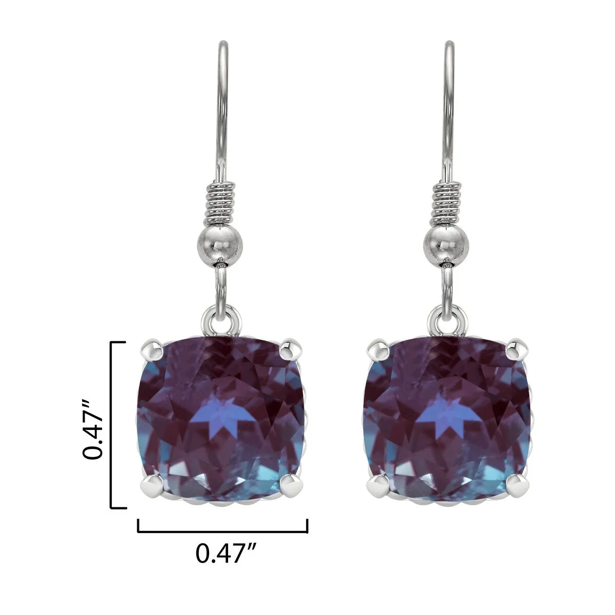 Sterling Silver 15.25ct Color Changing Alexandrite Dangling Earrings sold by Zulily product image thumbnail 3