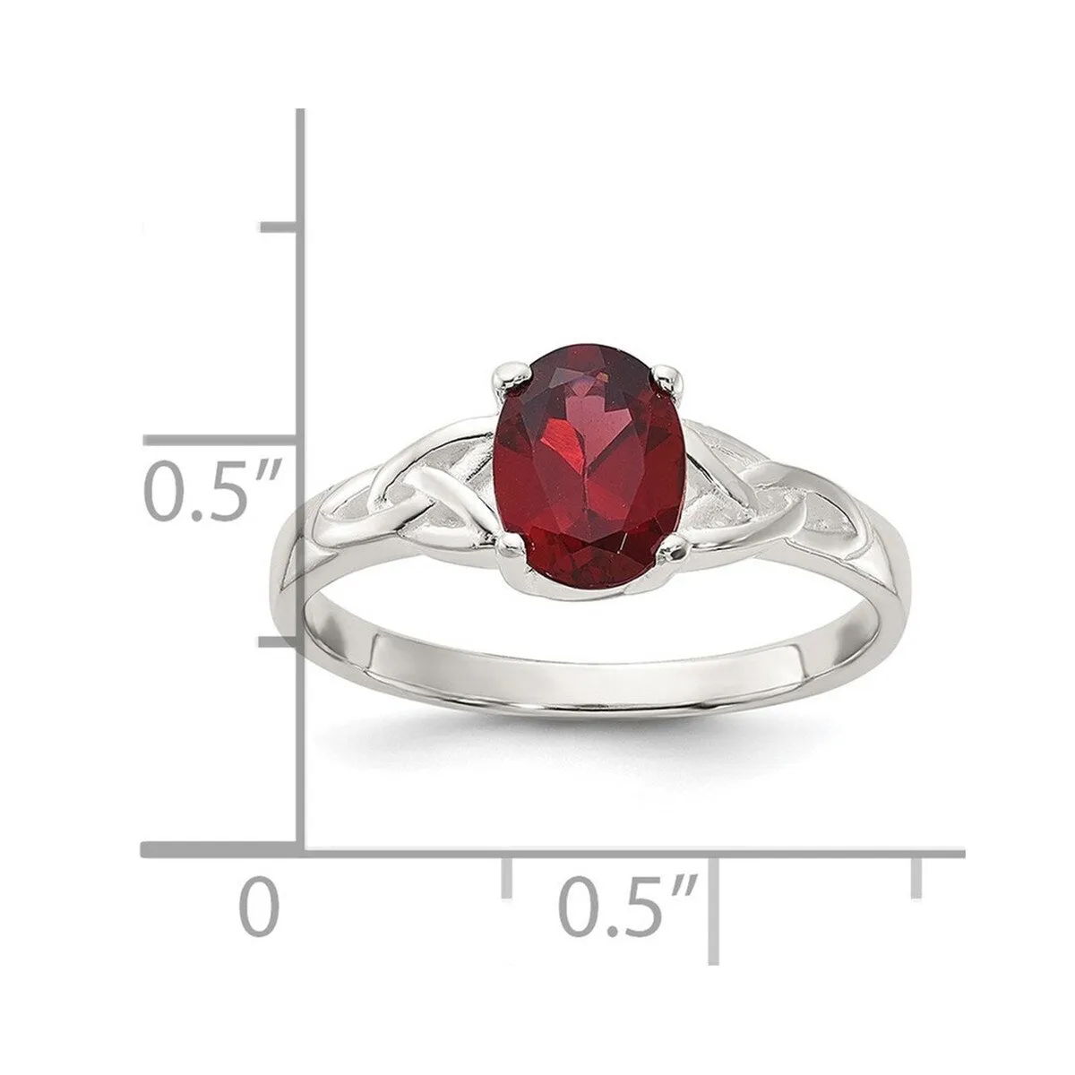 Curata 925 Sterling Silver 7x5mm Oval Garnet Ring sold by Zulily product image thumbnail 2