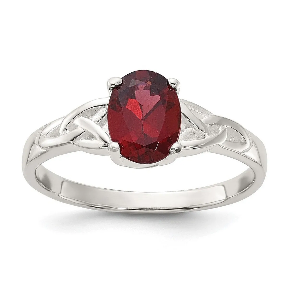 Curata 925 Sterling Silver 7x5mm Oval Garnet Ring sold by Zulily