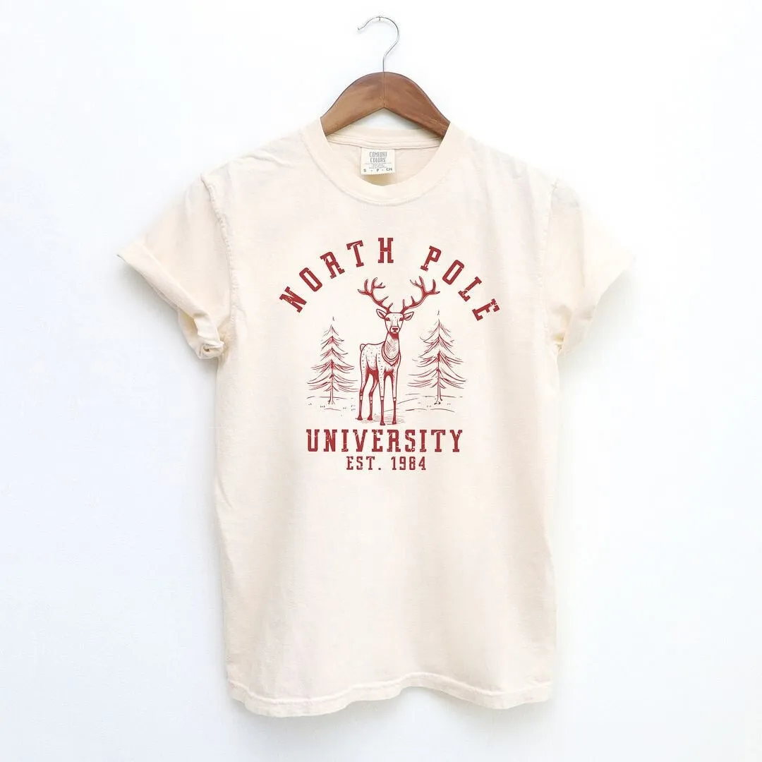 North Pole University Deer Garment Dyed Tee sold by Zulily product image thumbnail 2