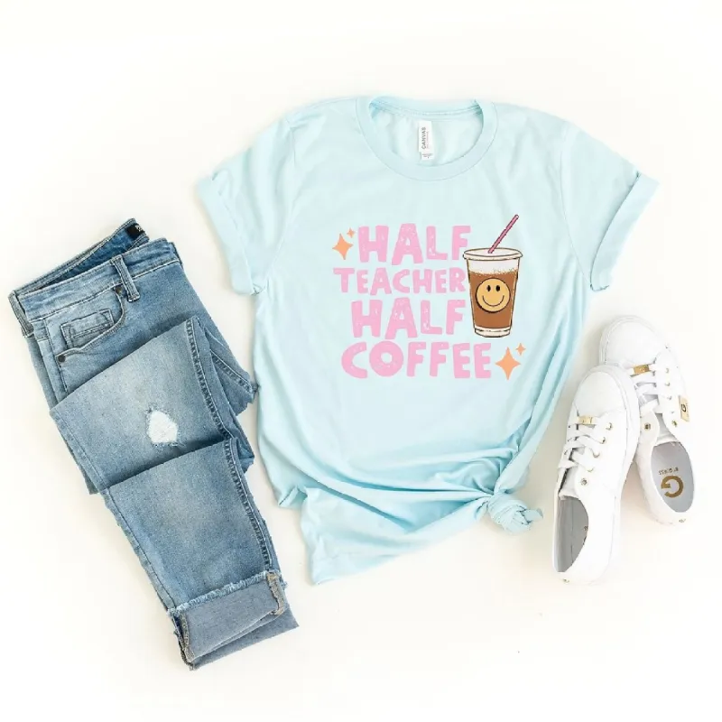 Half Teacher Half Coffee Short Sleeve Tee sold by Zulily