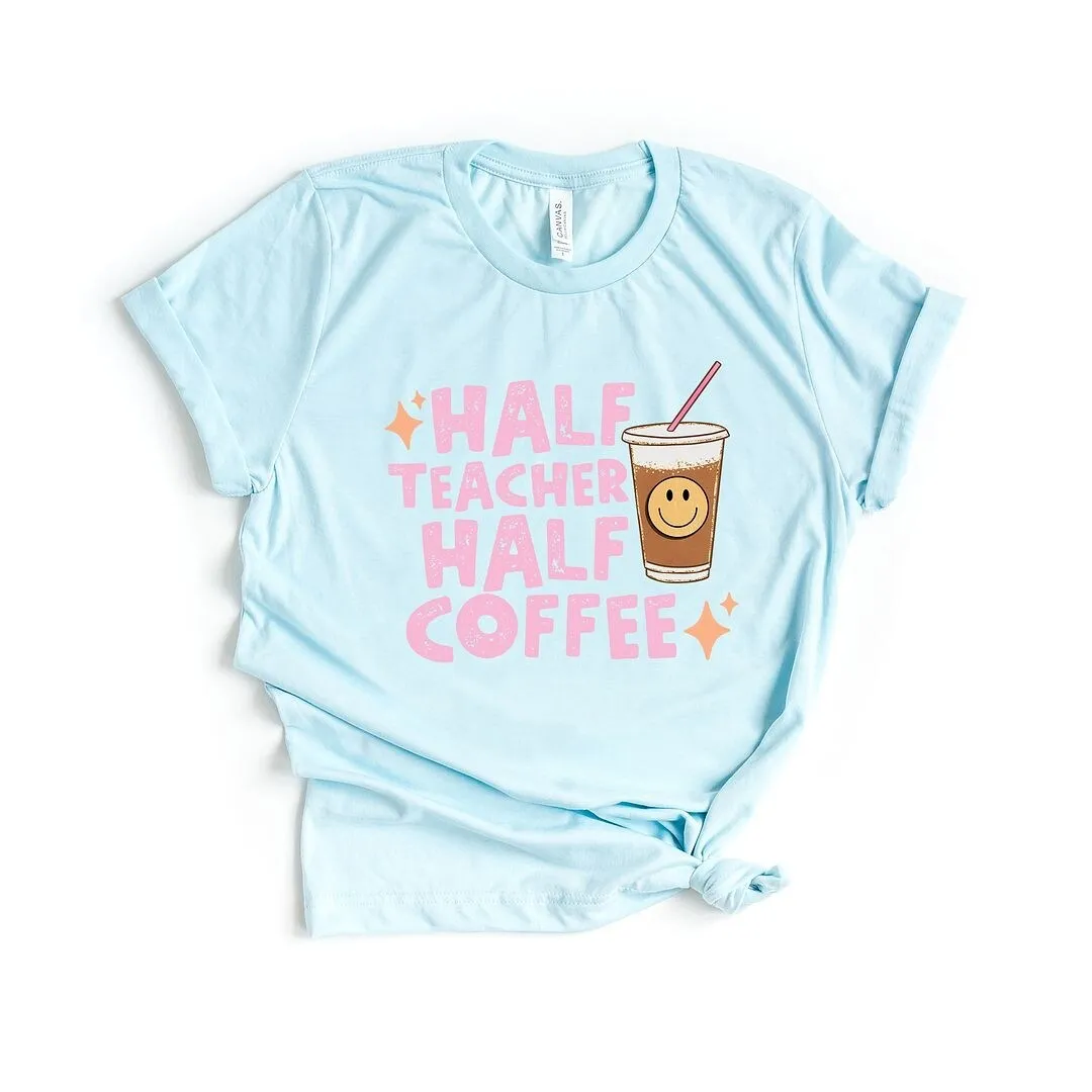 Half Teacher Half Coffee Short Sleeve Tee sold by Zulily product image thumbnail 2