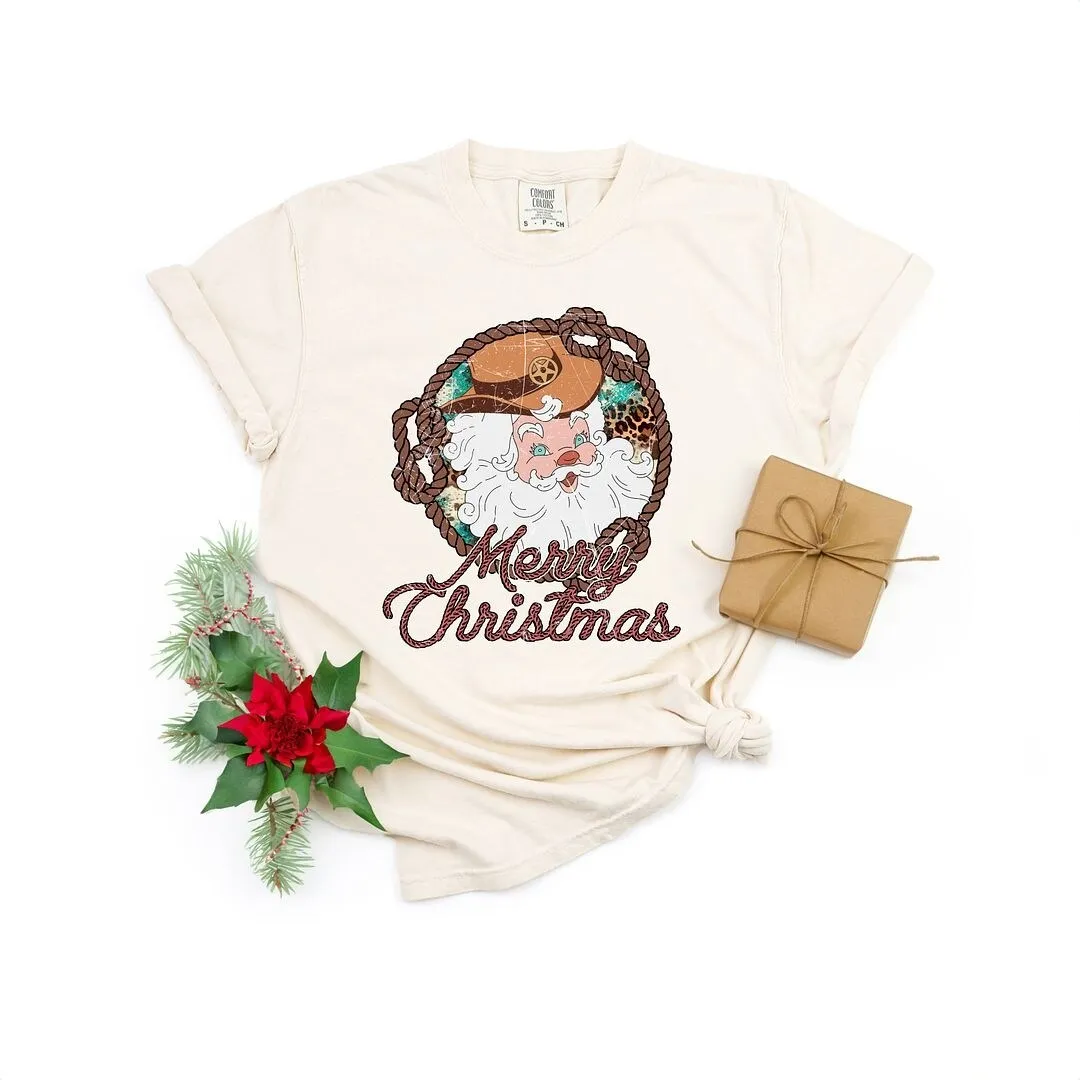 Western Santa Garment Dyed Tee sold by Zulily