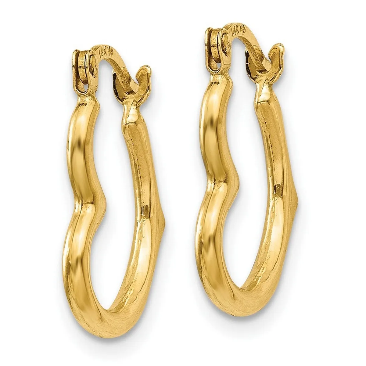 Curata Solid 10k Yellow Gold 13x16mm Polished Sideways Heart Hoop Earrings sold by Zulily product image thumbnail 4