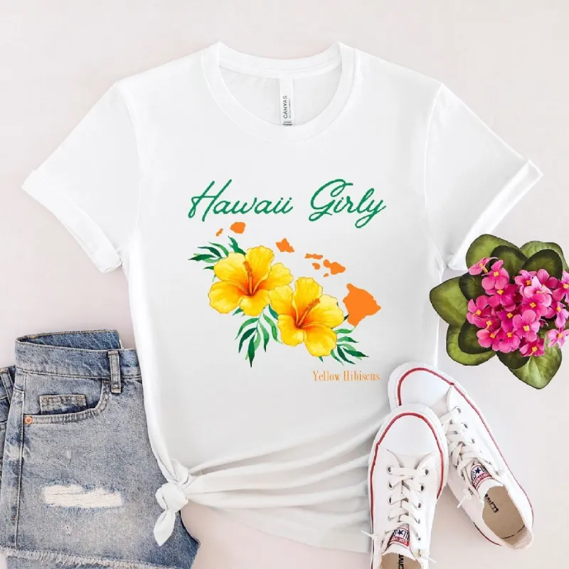 Hawaii Girly Flower Short Sleeve Tee sold by Zulily