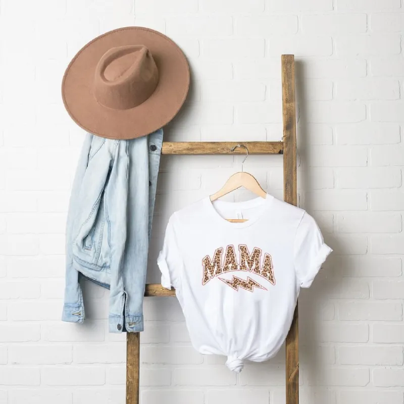 Mama Leopard Lightning Bolt Short Sleeve Crewnneck Tee sold by Zulily