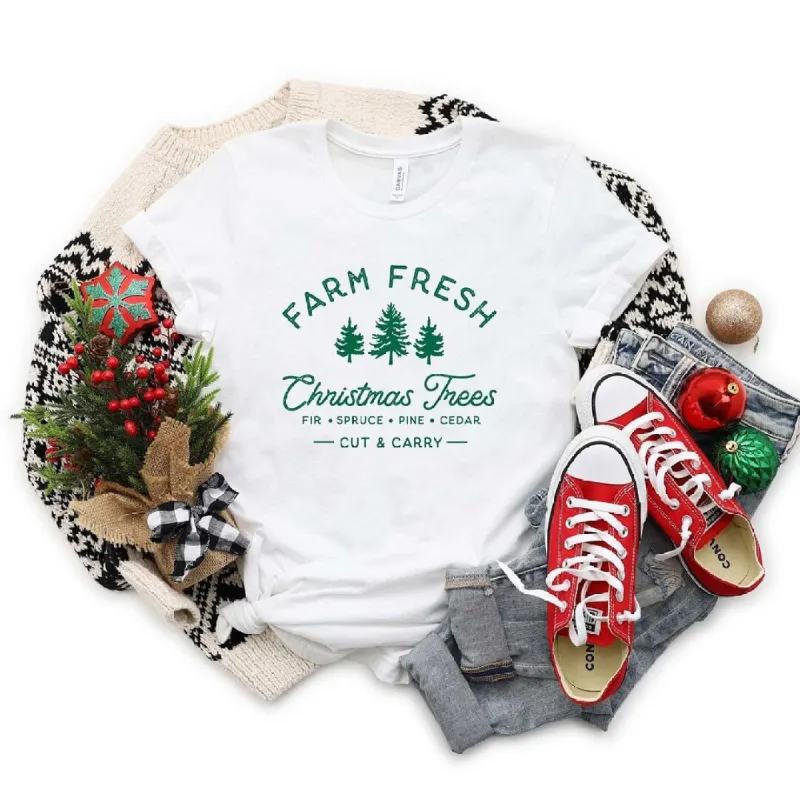 Farm Fresh Christmas Trees Short Sleeve Crewnneck Tee sold by Zulily