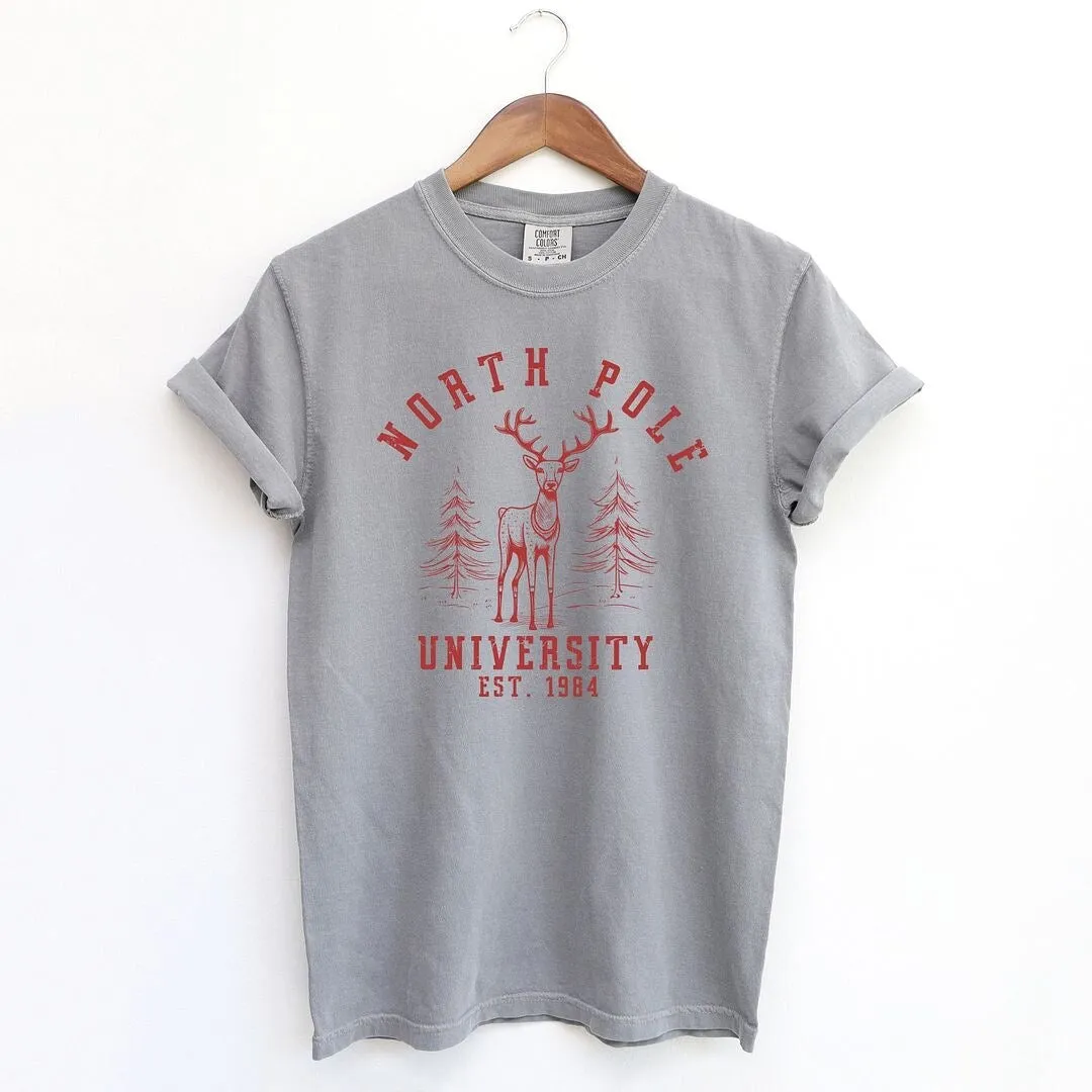North Pole University Deer Garment Dyed Tee sold by Zulily product image thumbnail 2