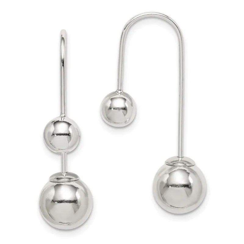 Curata 925 Sterling Silver Polished 9.2x34.2mm Front and Back Long Drop Dangle Earrings sold by Zulily