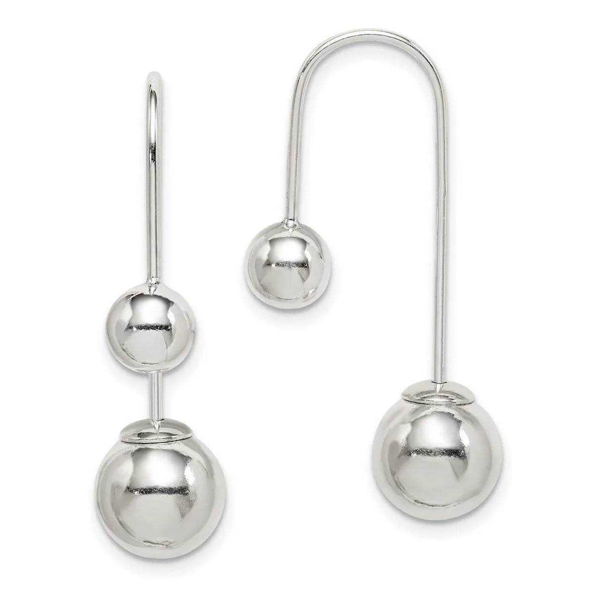 Curata 925 Sterling Silver Polished 9.2x34.2mm Front and Back Long Drop Dangle Earrings sold by Zulily