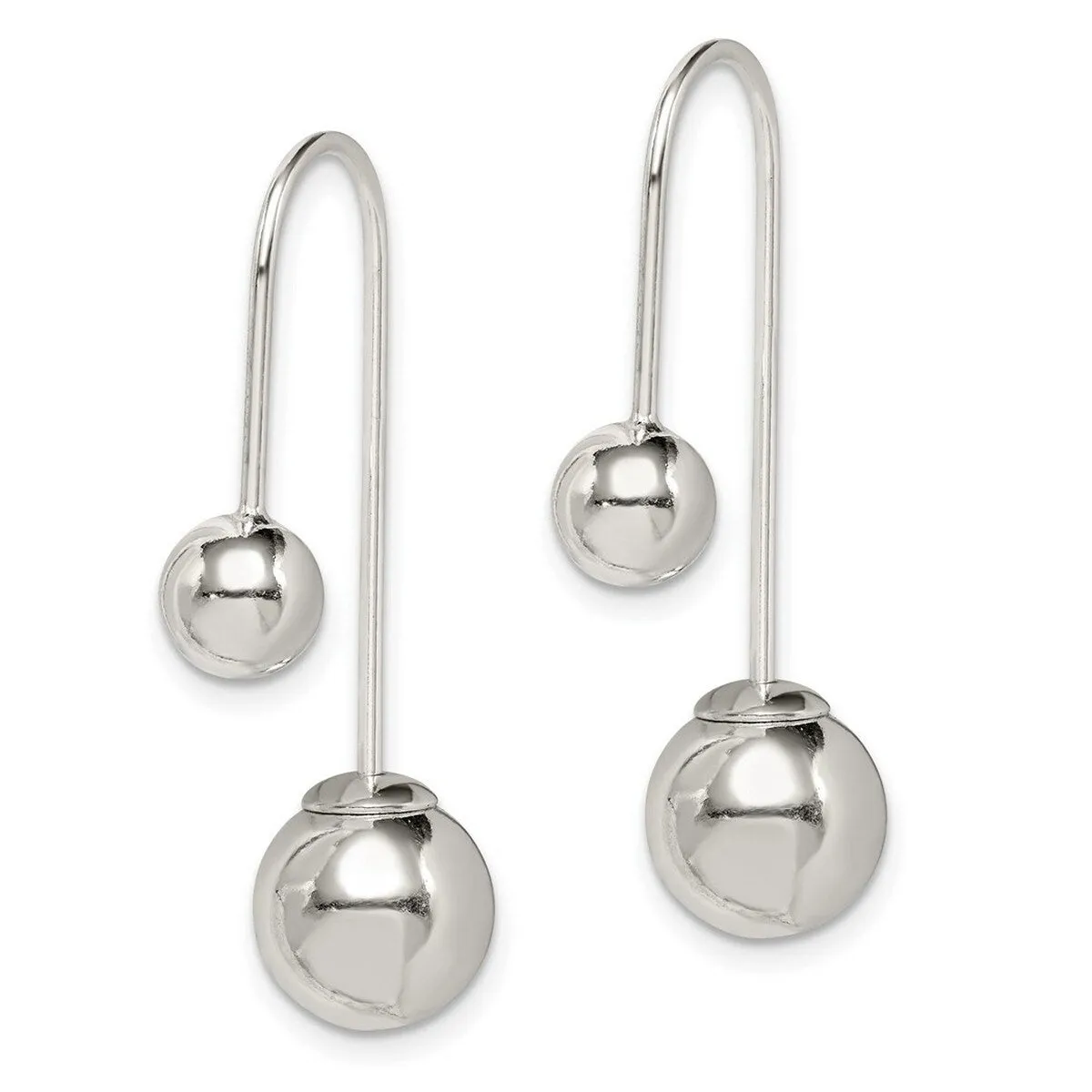 Curata 925 Sterling Silver Polished 9.2x34.2mm Front and Back Long Drop Dangle Earrings sold by Zulily product image thumbnail 3