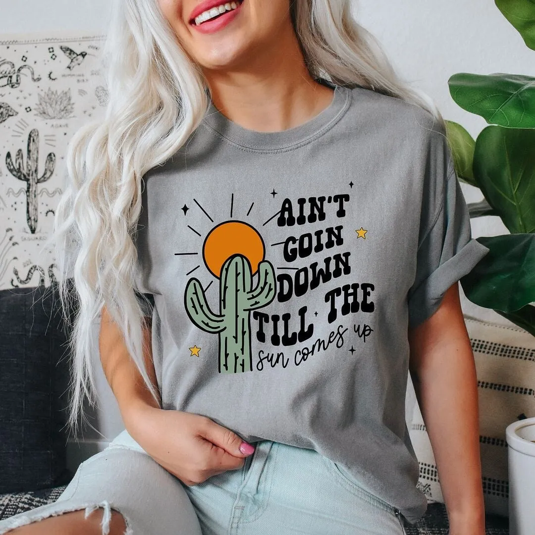 Ain't Goin Down Cactus Garment Dyed Tee sold by Zulily product image thumbnail 2