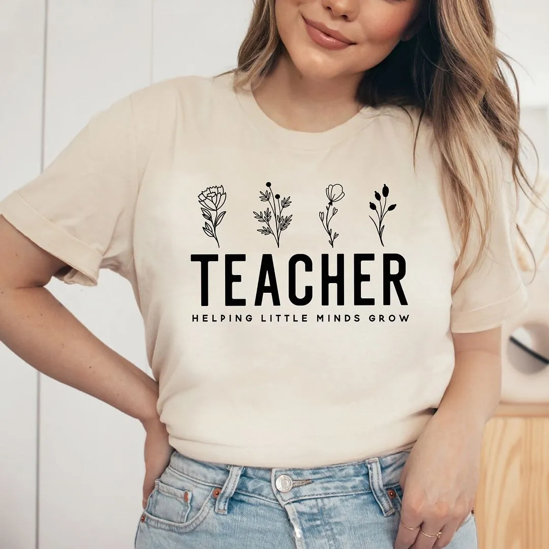 Helping Little Minds Grow Short Sleeve Crewnneck Tee sold by Zulily product image thumbnail 3