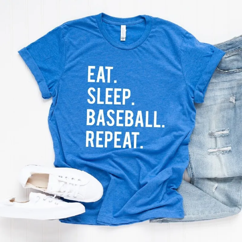 Eat Sleep Baseball Repeat Short Sleeve Crewnneck Tee made by Zulily