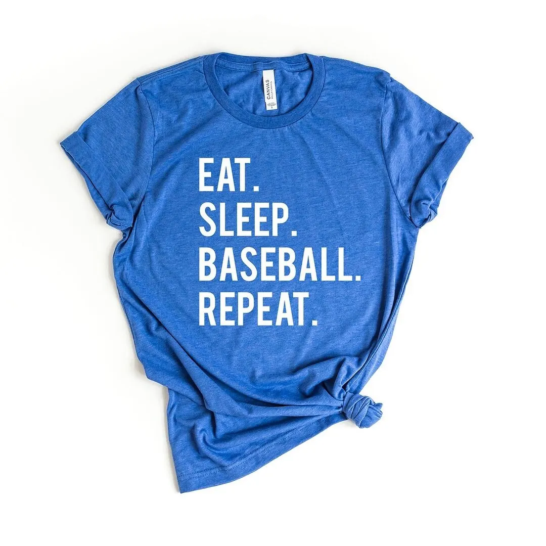 Eat Sleep Baseball Repeat Short Sleeve Crewnneck Tee sold by Zulily product image thumbnail 2