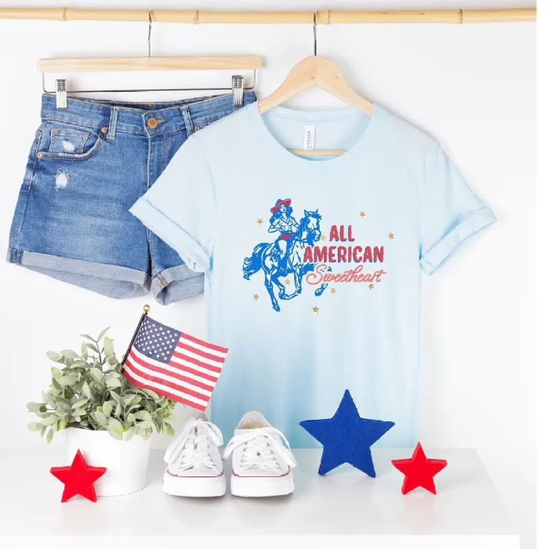 Western All American Sweetheart Sleeve Crewnneck Tee sold by Zulily