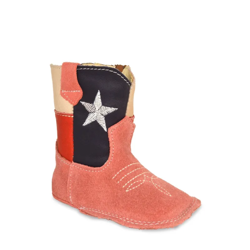 RedHawk Boot Co. Little Cowpokes Orange Wide Square Toe Booties sold by Zulily