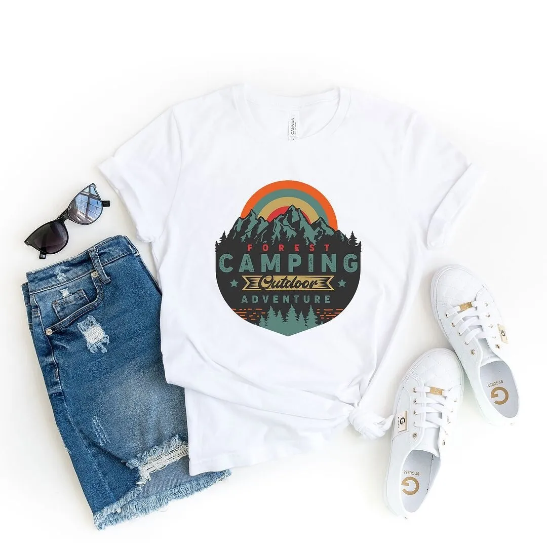 Forest Camping Badge Short Sleeve Crewnneck Tee sold by Zulily