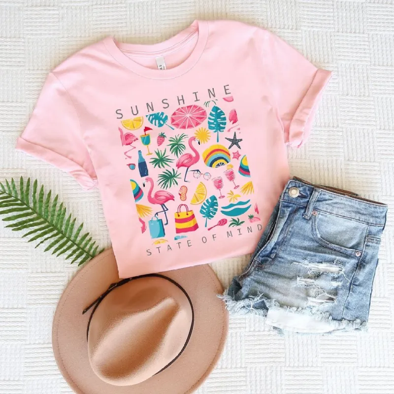 Sunshine State Of Mind Flamingos Short Sleeve Tee sold by Zulily