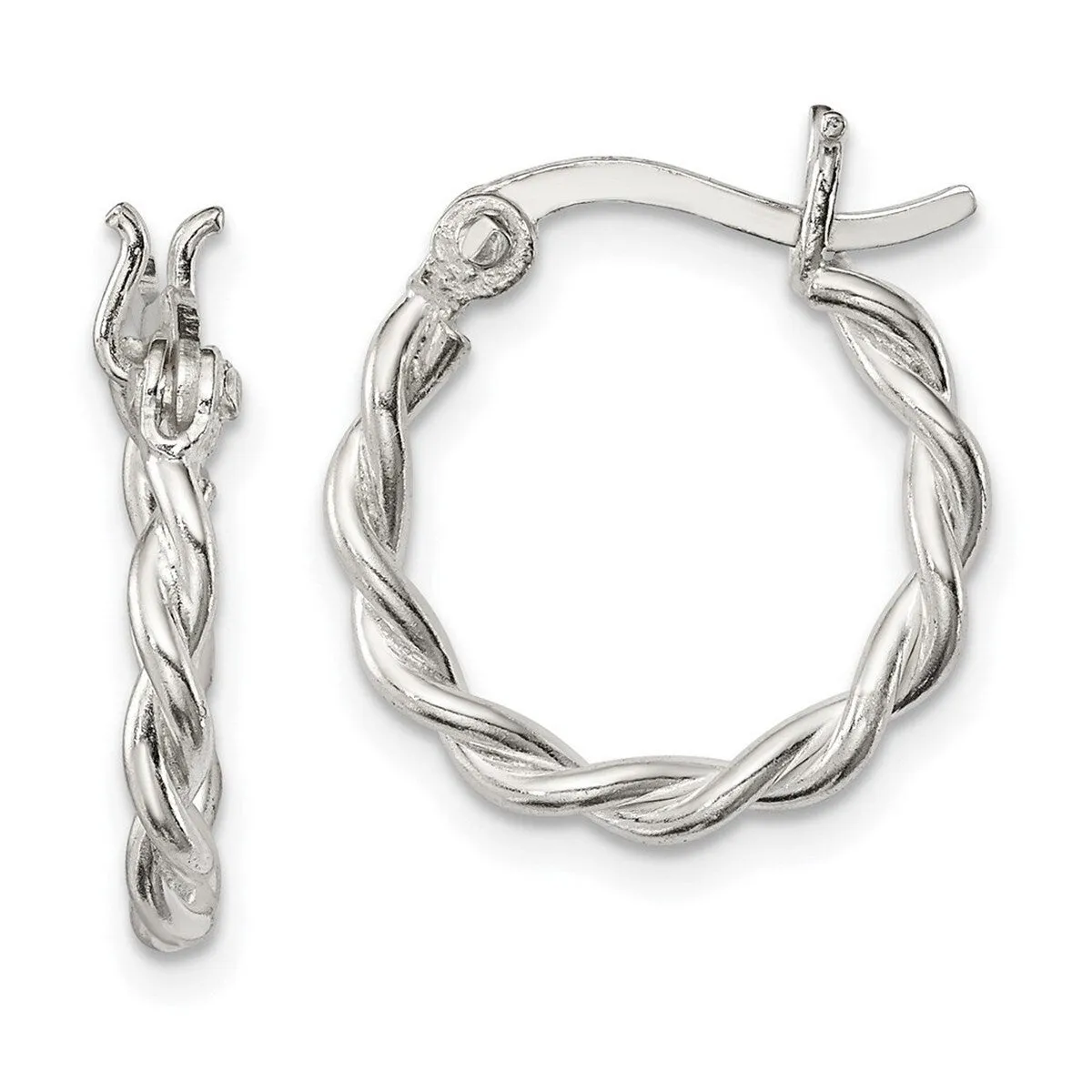 Curata 925 Sterling Silver Polished 12x20mm Hinged Twisted Hoop Post Earrings sold by Zulily