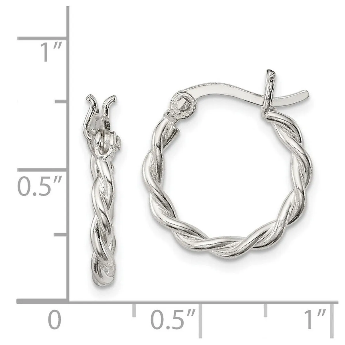 Curata 925 Sterling Silver Polished 12x20mm Hinged Twisted Hoop Post Earrings sold by Zulily product image thumbnail 2