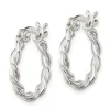 Curata 925 Sterling Silver Polished 12x20mm Hinged Twisted Hoop Post Earrings sold by Zulily