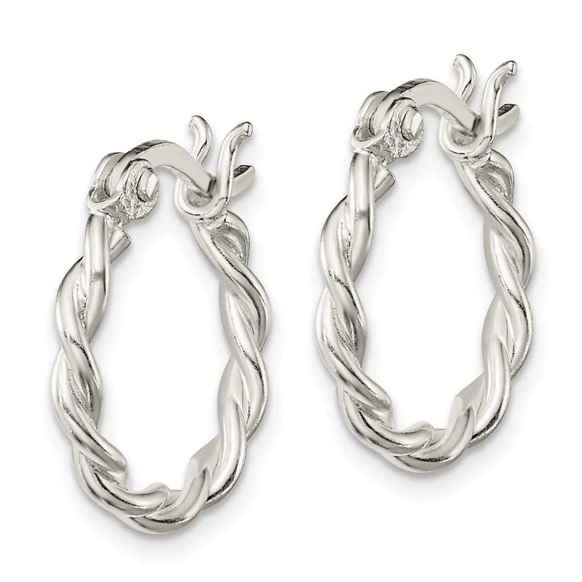 Curata 925 Sterling Silver Polished 12x20mm Hinged Twisted Hoop Post Earrings sold by Zulily product image thumbnail 3